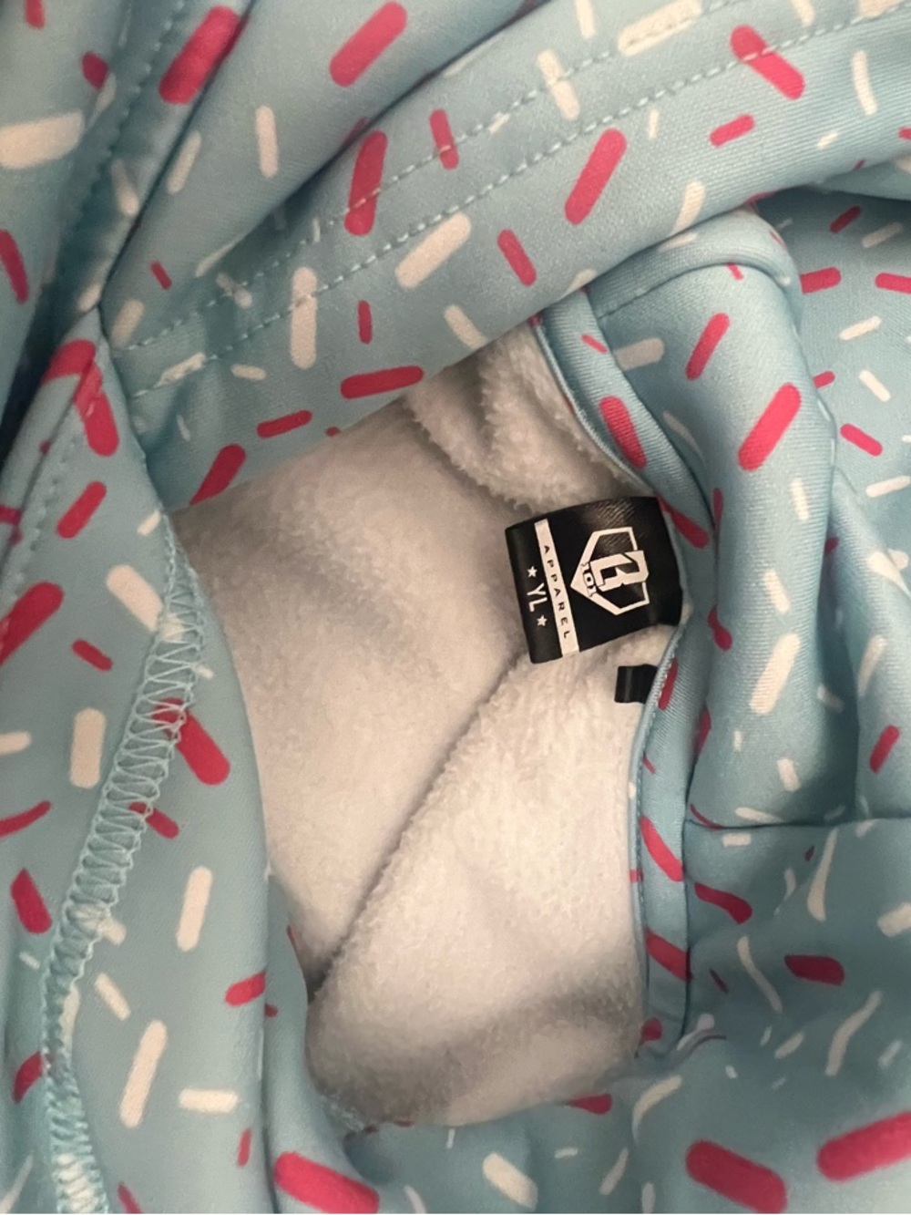 Baseball Lifestyle 101 Light Blue Sprinkle Print Jacket Hoodie - Picture 3 of 3